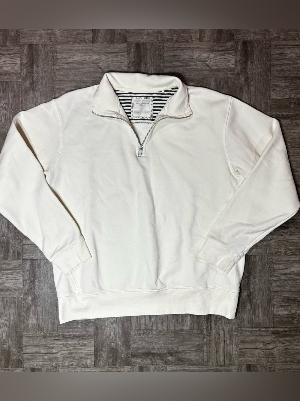 Denim & Flower Ricky Singh Quart Zip Pullover Sweatshirt Size Large
